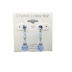 Delicate 8mm Light Sapphire Swarovski Crystal Disco Earrings